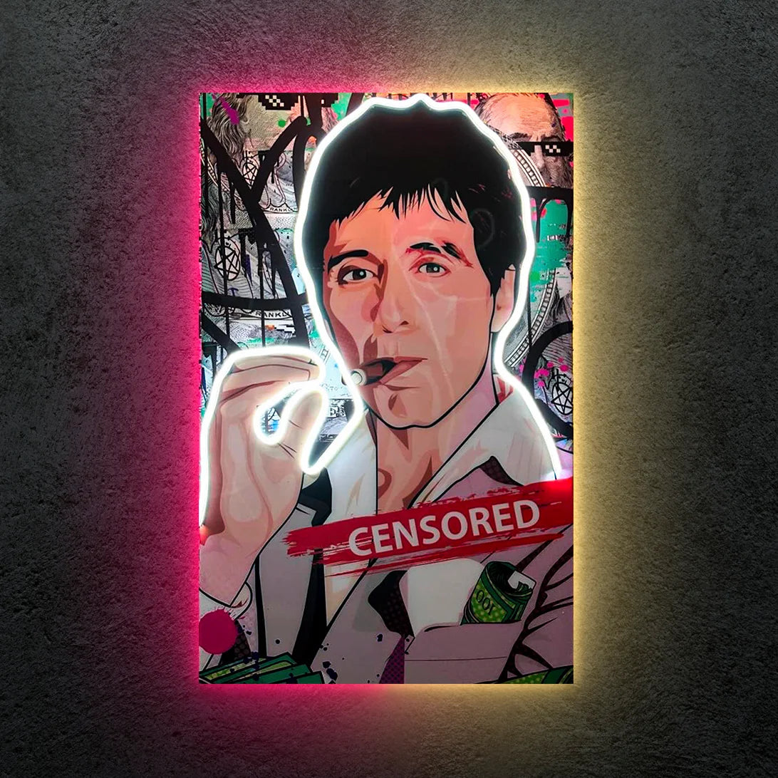 Scarface Censored Neon Tablo