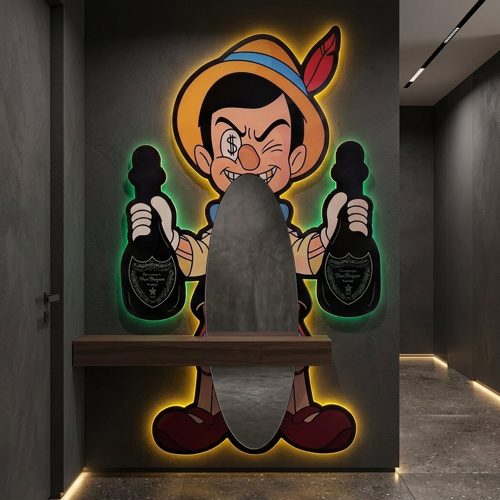 Don Perignon Pinokyo Neon Ayna