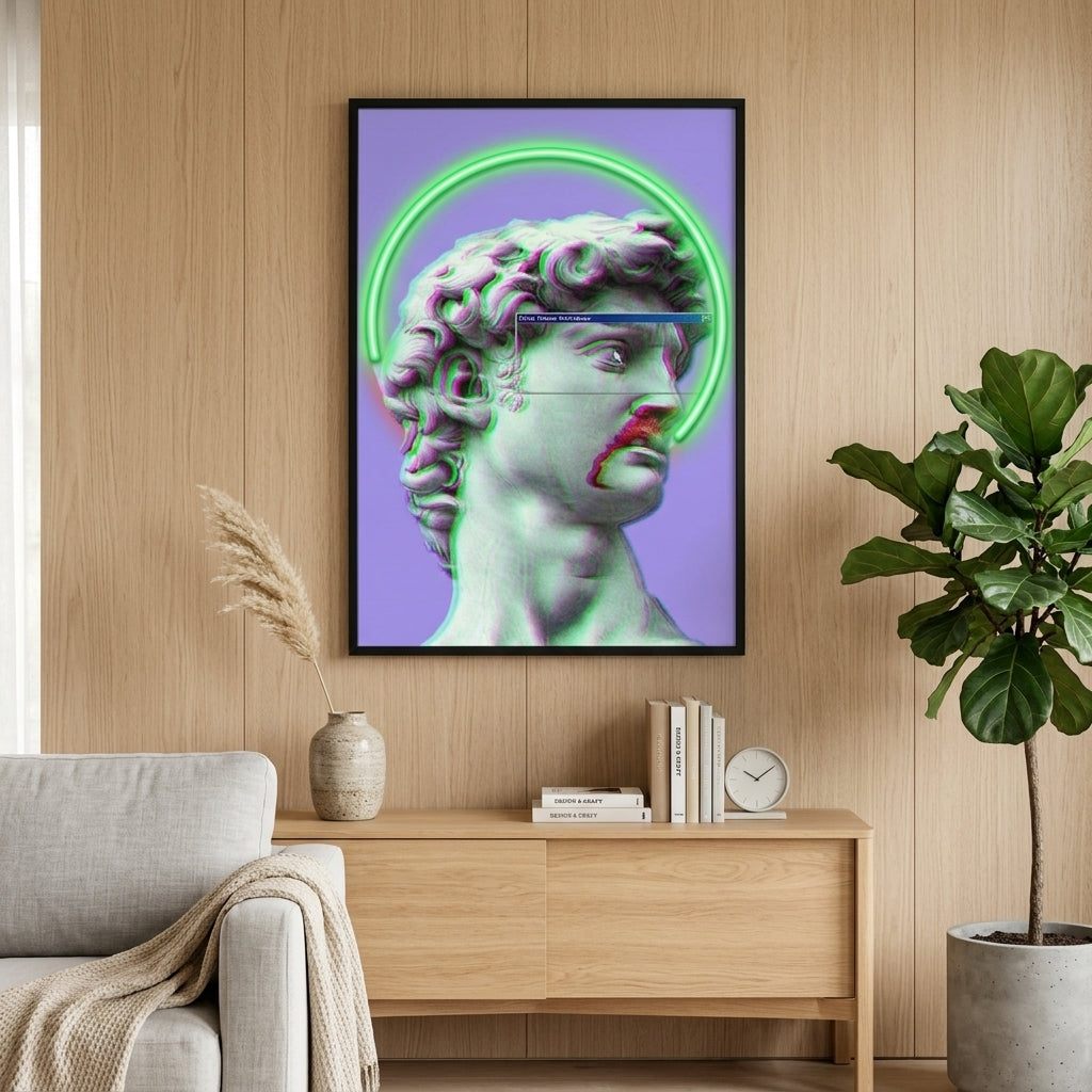 "Dijital Rönesans ve Sistem Hatası (Glitch)" Premium Tablo