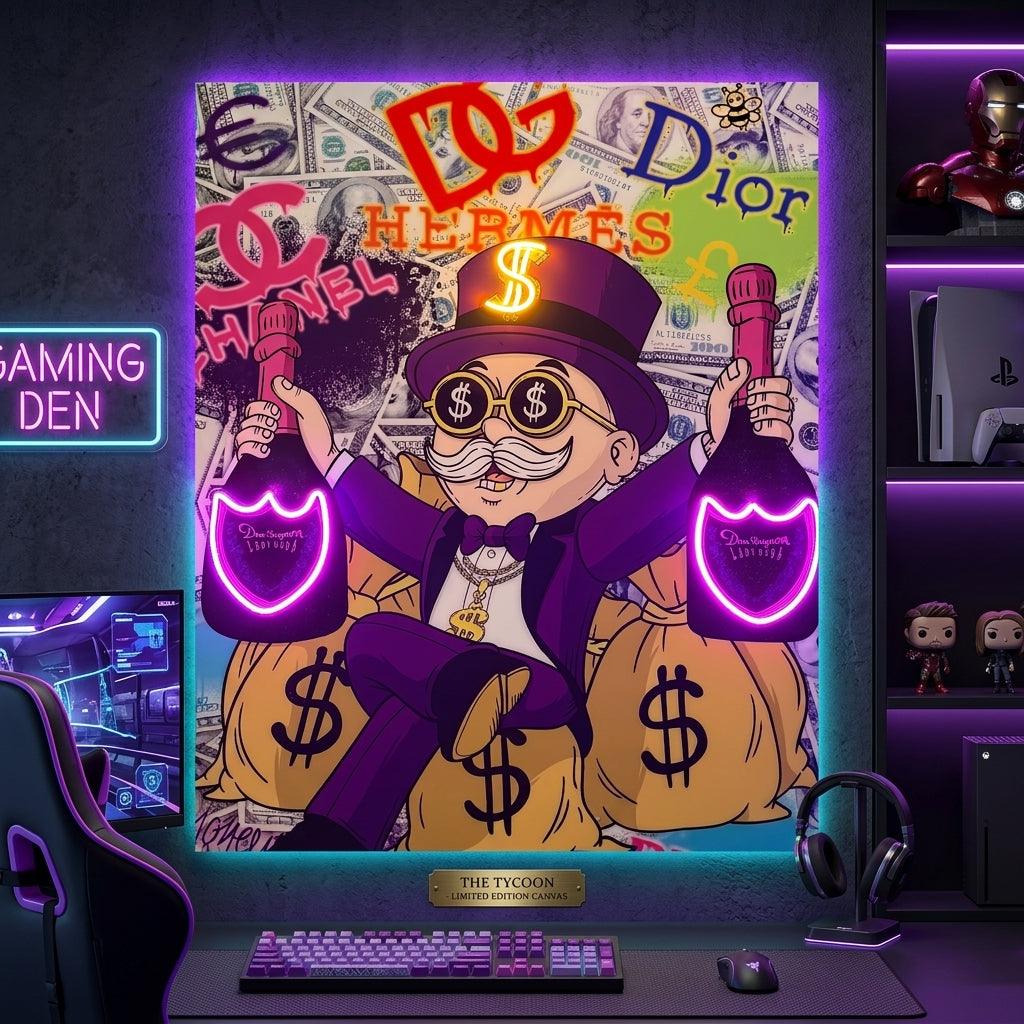 Exclusive Monopoly Man “Domperignon Lady Gaga” Edition Neon Tablo
