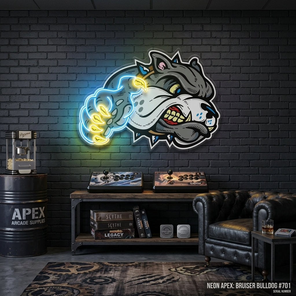 Bulldog Cartoon Neon Tabela