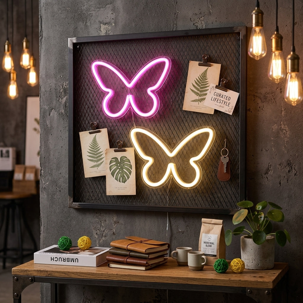 Kelebek Figürü Neon Dekor