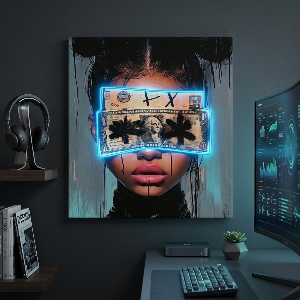 "Blinded by Money ve Neon Sansür" Premium Tablo