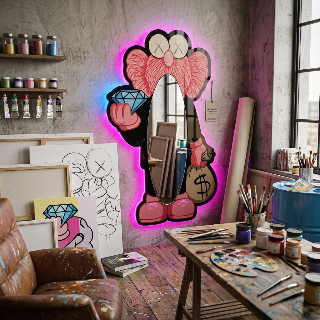 Bay KAWS Pembe Ayna