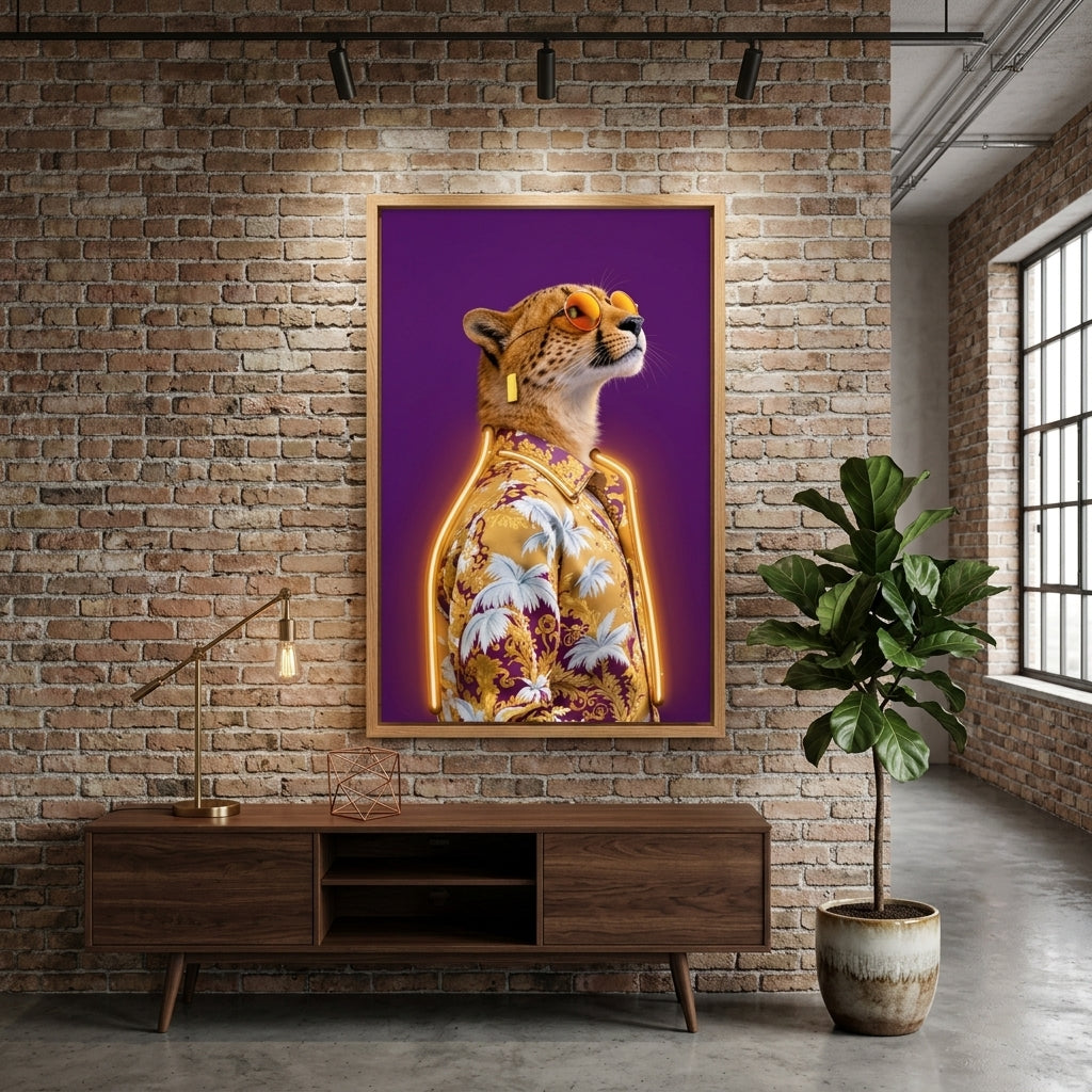 'Retro Safari' Neon Pop-Art Tablosu – Yeni Sezon