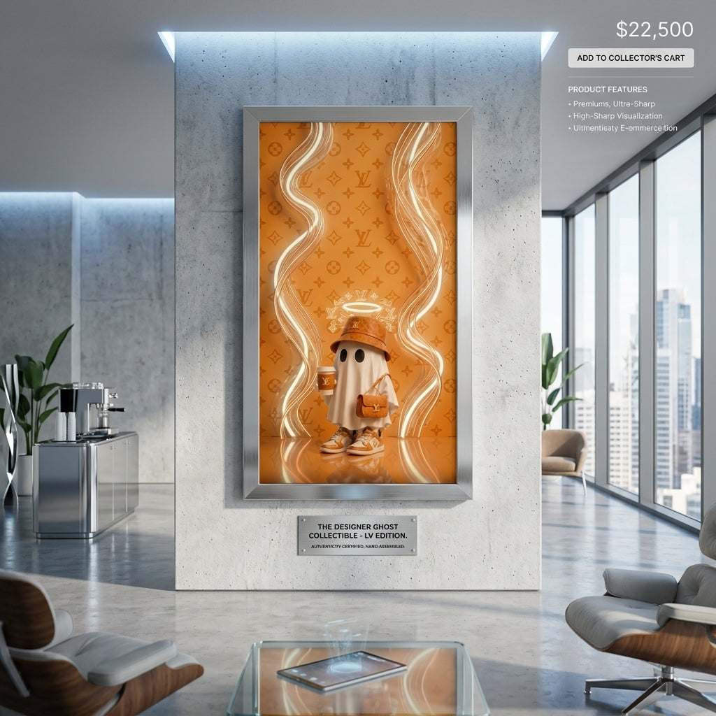 'Golden Hype Ghost' Çerçeveli Neon Tablo – Yeni Sezon