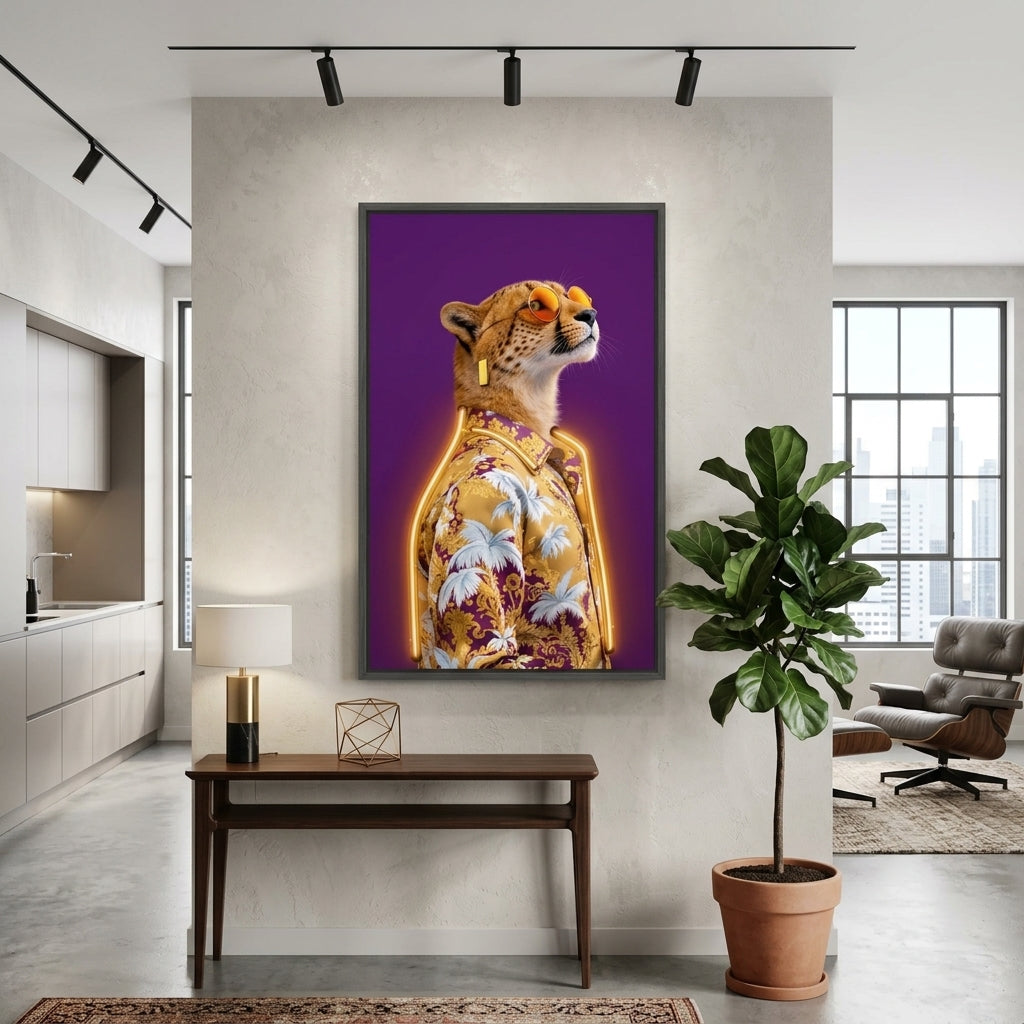 'Retro Safari' Neon Pop-Art Tablosu – Yeni Sezon