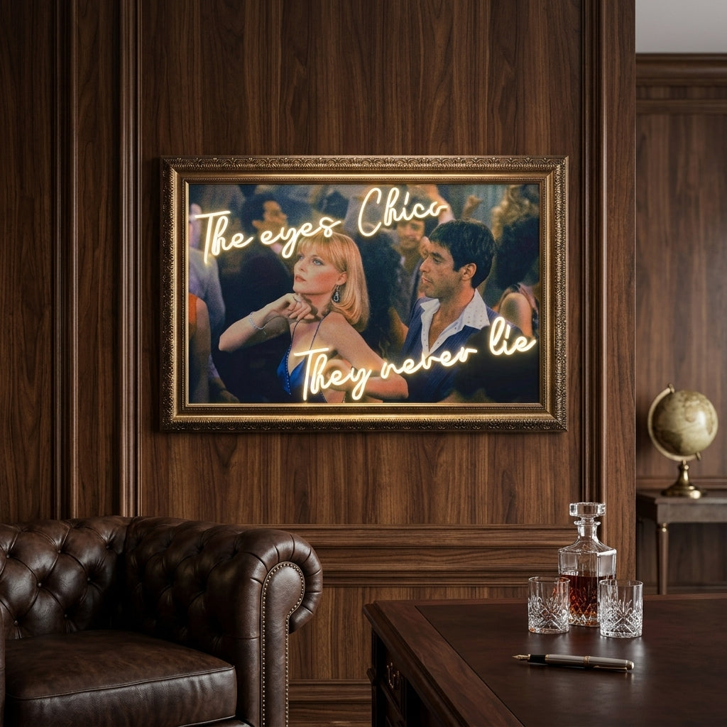 "The Eyes Chico" Neon Işıklı Scarface Tablosu