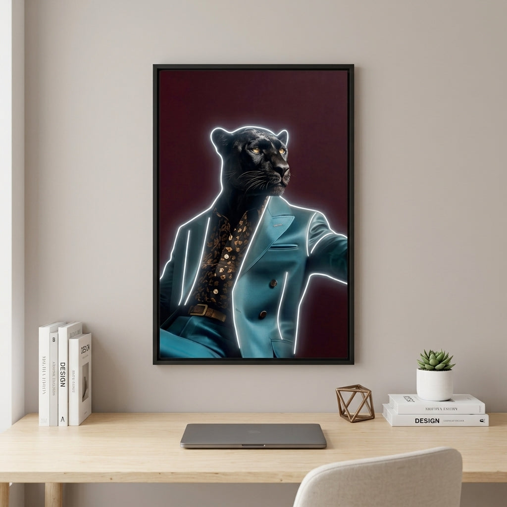 'Executive Panther' Neon Işıklı Tablo – Yeni Sezon