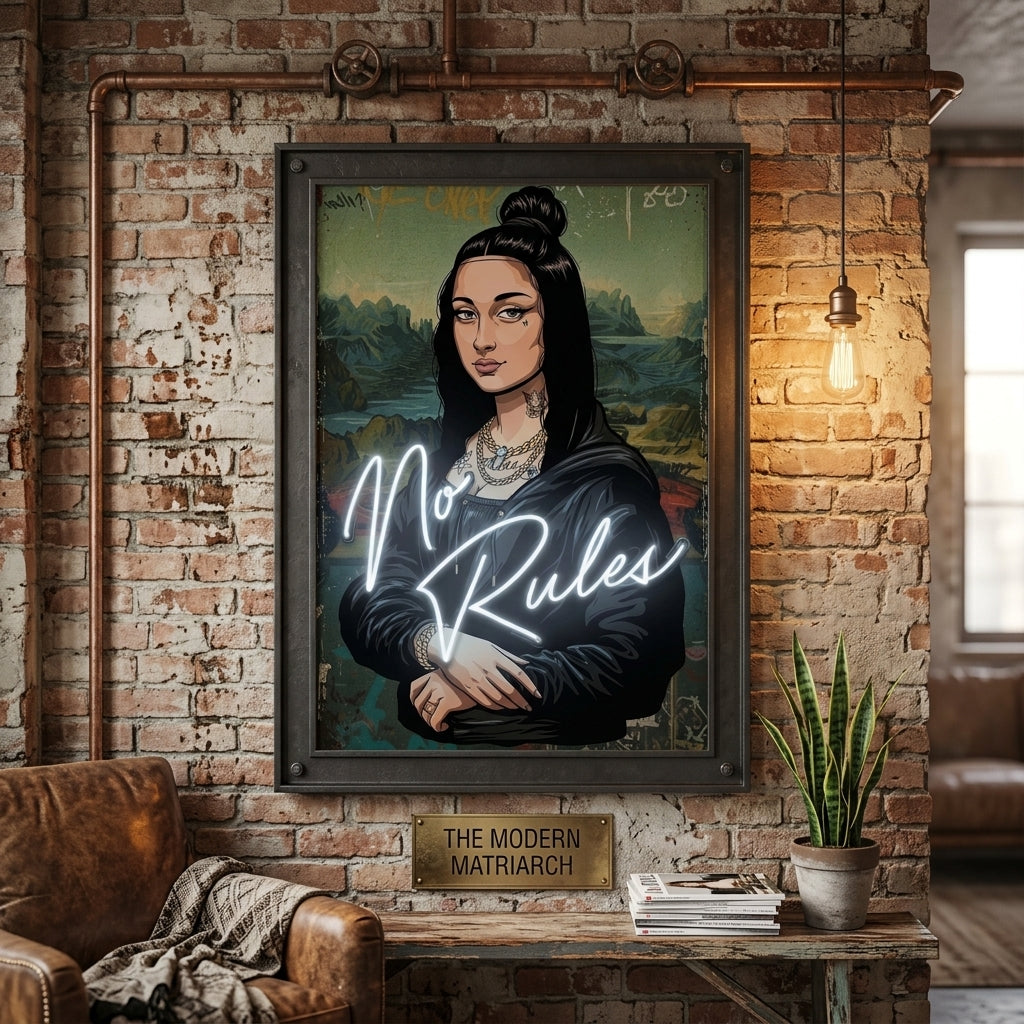"Modern Mona Lisa - No Rules" Kanvas Tablo