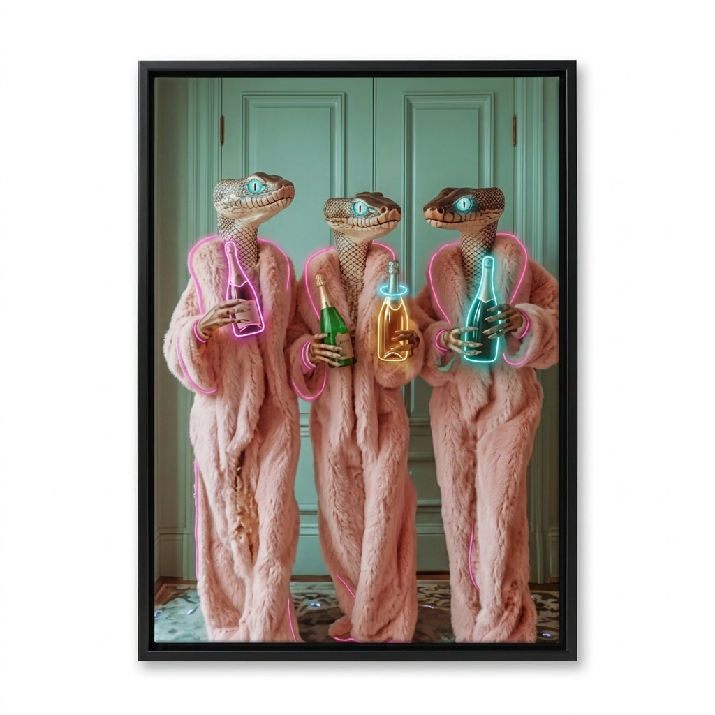 'Reptile Glamour' Neon Pop-Art Tablo – Yeni Sezon