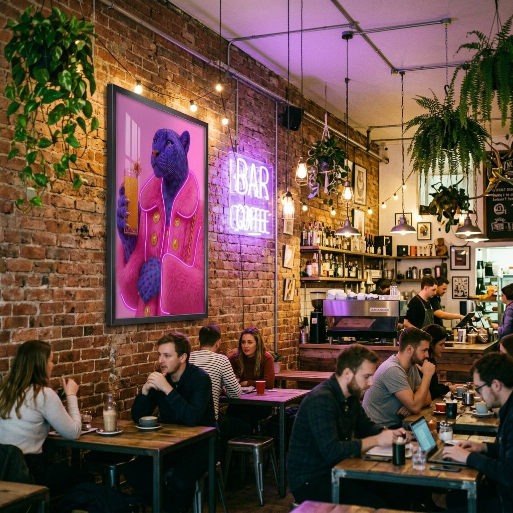 Lüksün Ve Vahşi Şıklığın Zirvesi: 'Purple Panther Cocktail' Çerçeveli Tablo