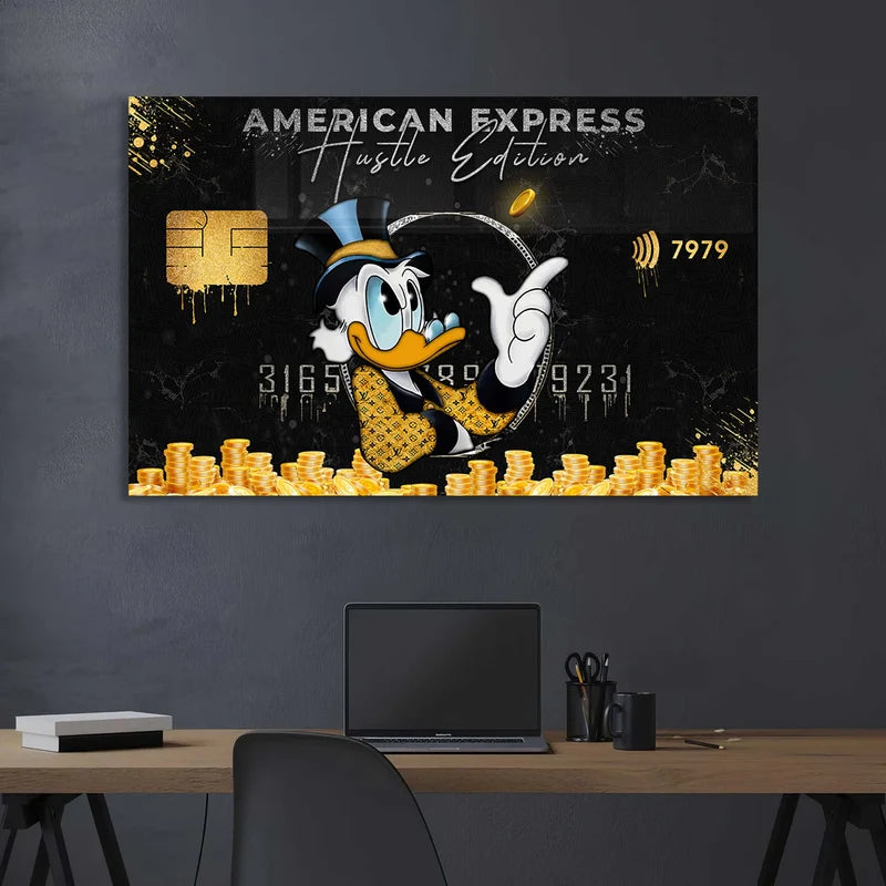 "Scrooge McDuck Black Card" Premium Duvar Sanatı