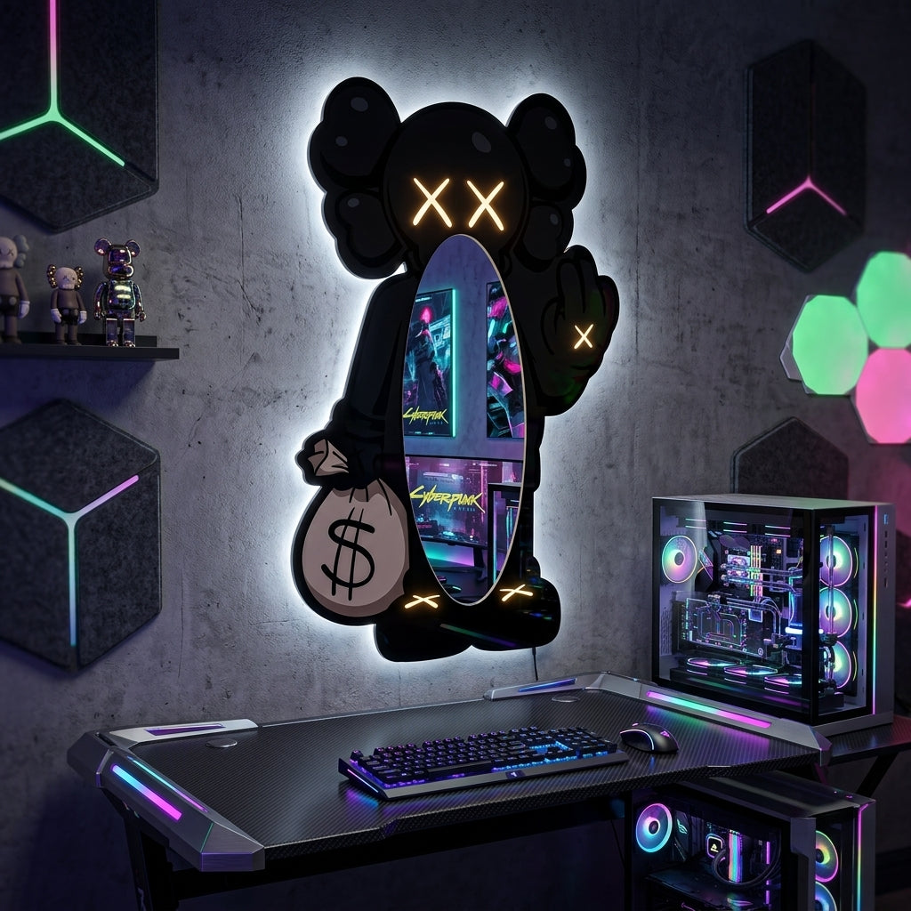 KAWS Triple Black Neon Ayna