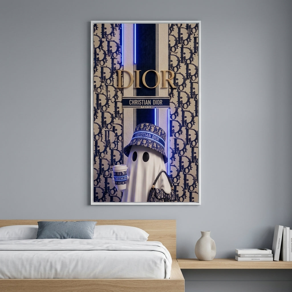 'Paris Couture Ghost' Neon Işıklı Lüks Tablo – Yeni Sezon