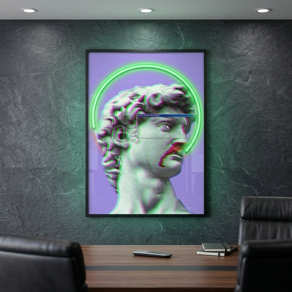 "Dijital Rönesans ve Sistem Hatası (Glitch)" Premium Tablo
