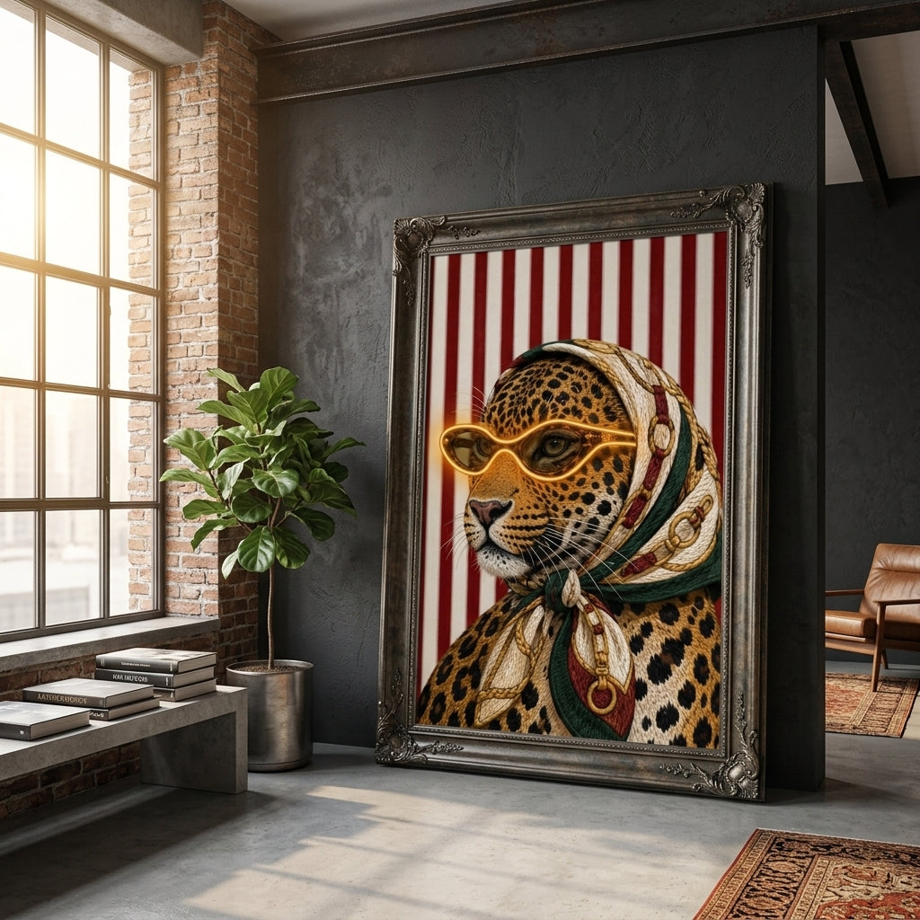 'Wild Elegance' Neon Işıklı Kanvas Tablo – Yeni Sezon
