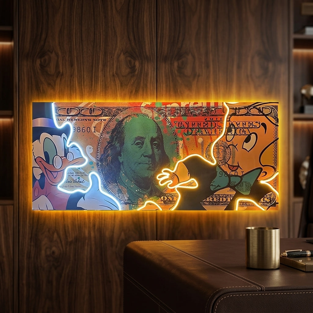 Exclusive Dollar Mc Pato Ricky Ricos Neon Tablo