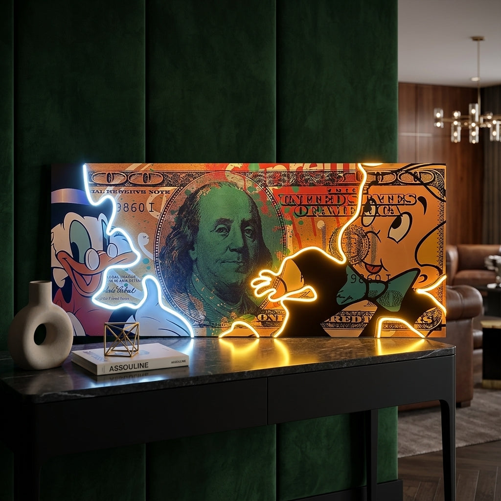 Exclusive Dollar Mc Pato Ricky Ricos Neon Tablo