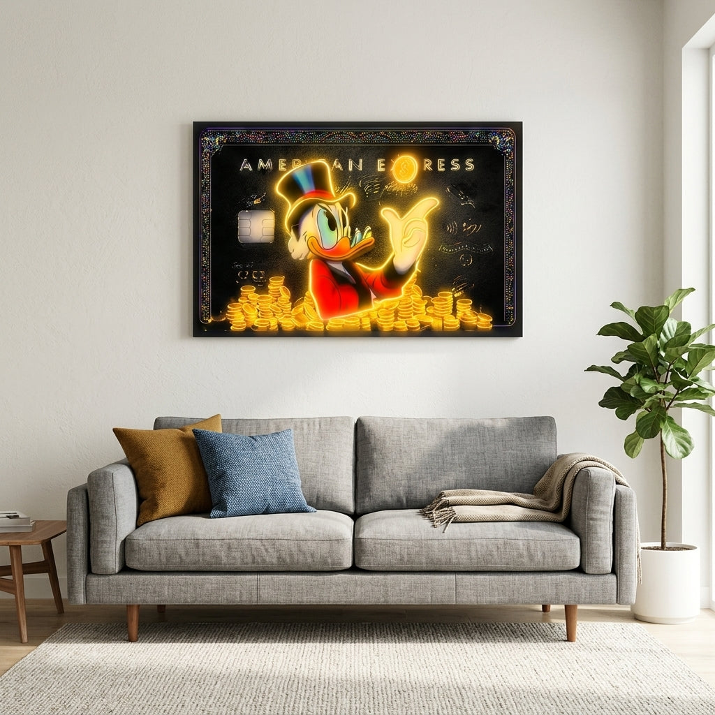 "Scrooge McDuck Black Card" Premium Duvar Sanatı