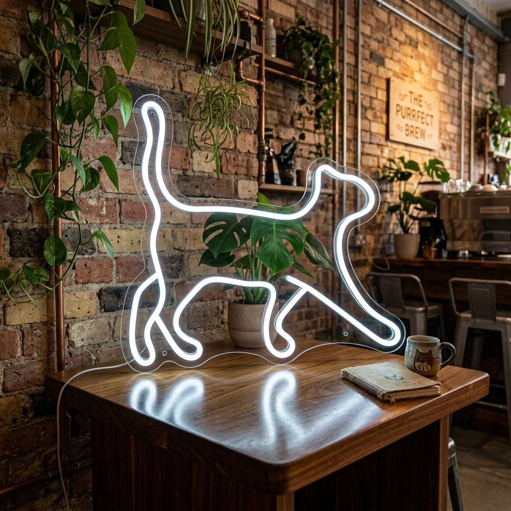 Kedi Figürü Neon Dekor