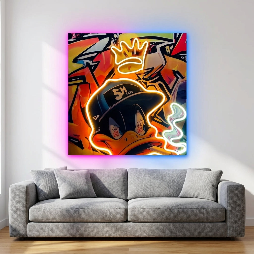 Graffiti Duck Neon Tablo