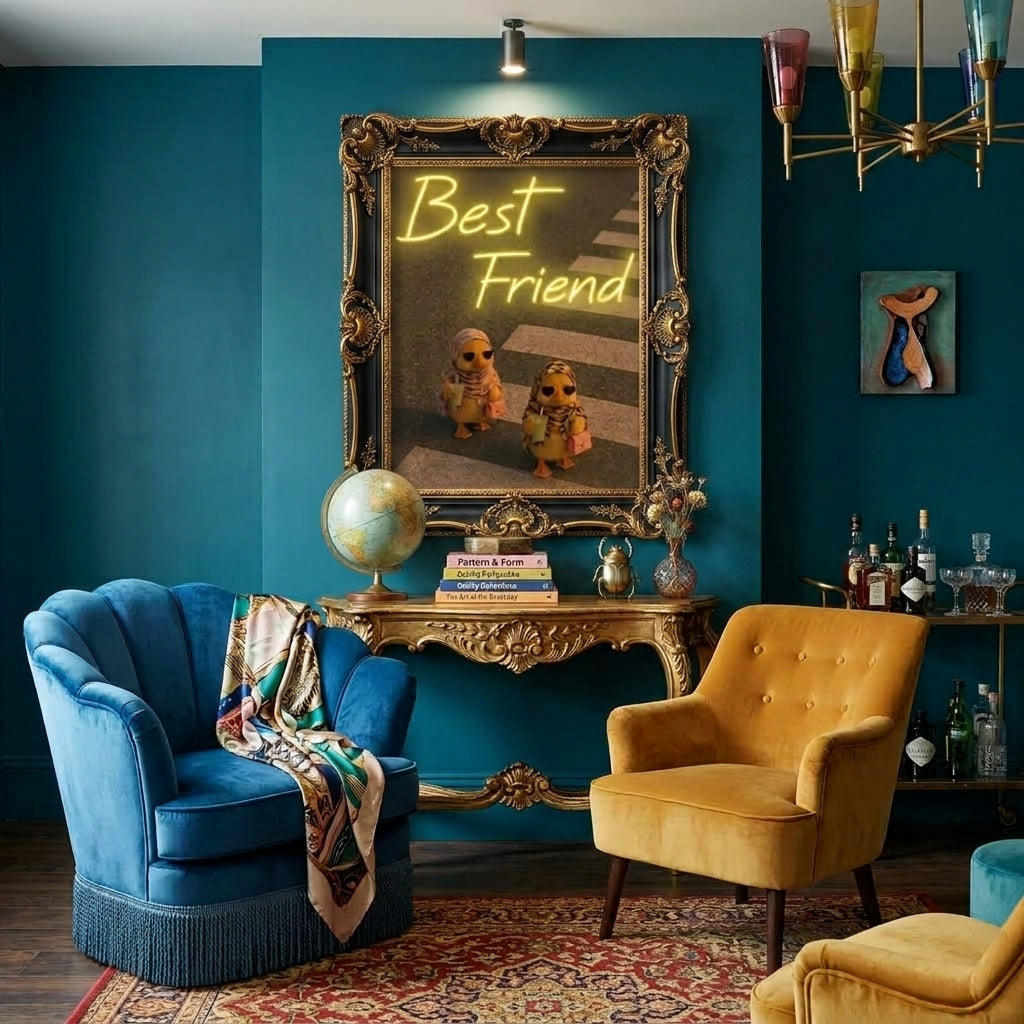 'Best Friend' Neon Pop-Art Tablo – Yeni Sezon