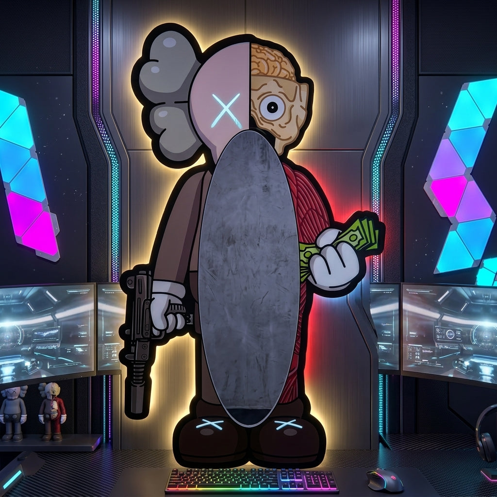 KAWS Anatomi Neon Ayna