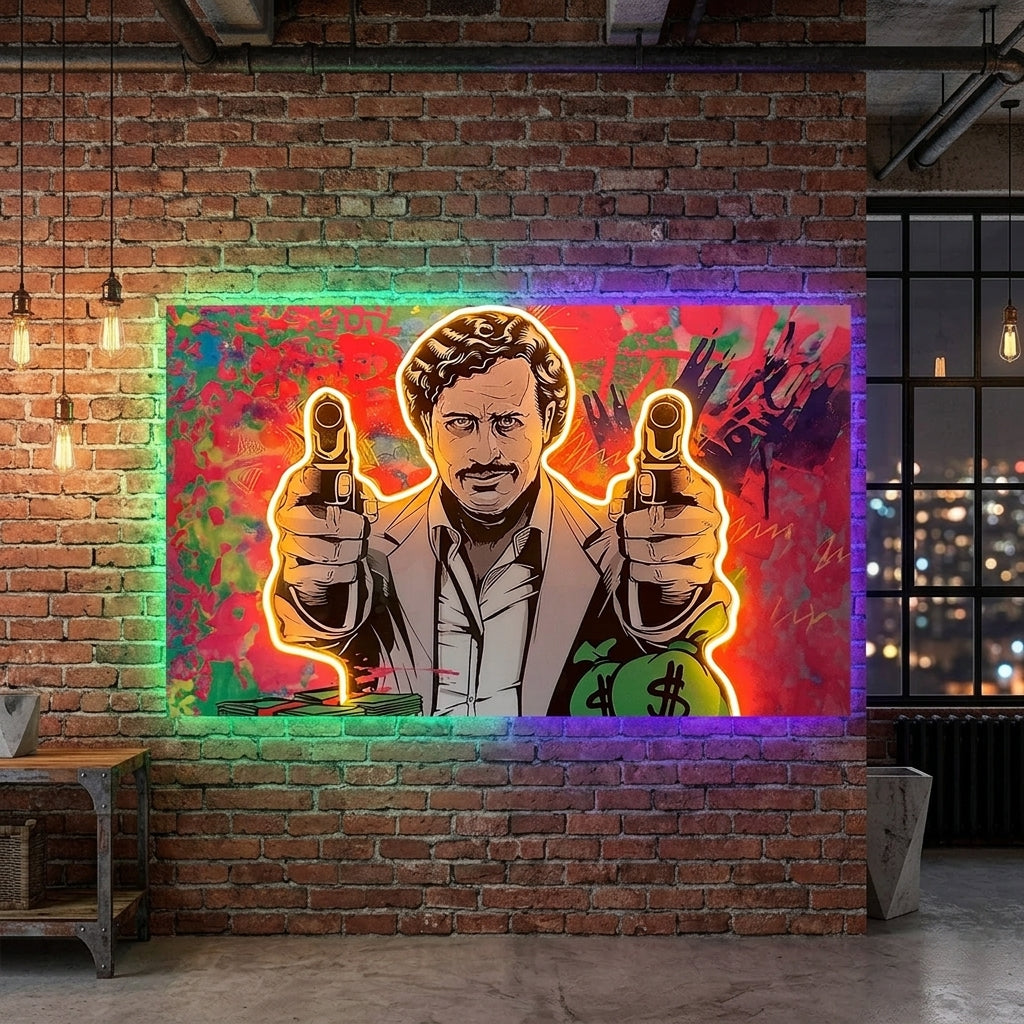 Pablo Escobar Neon Tablo