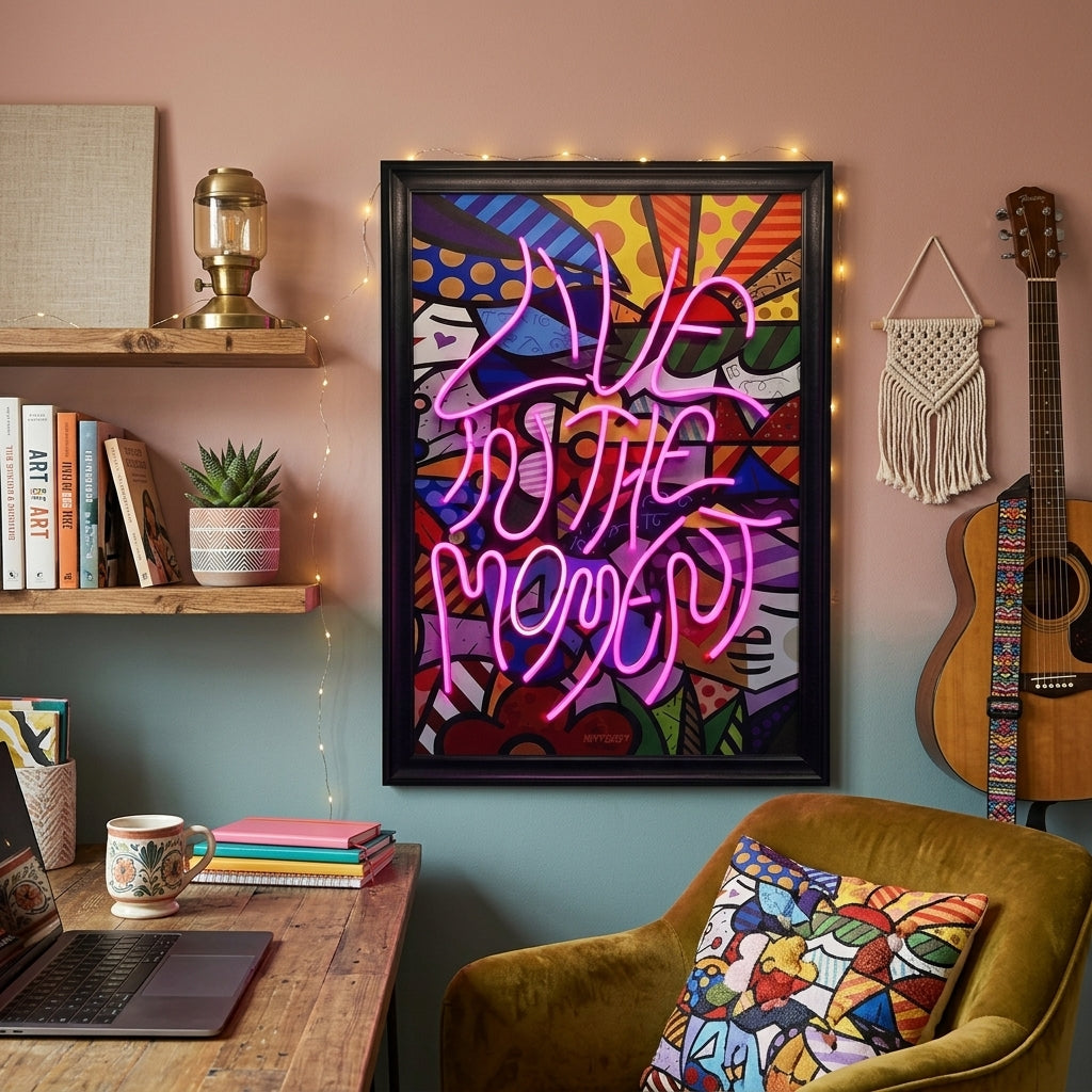 LIVE IN THE MOMENT Canvas Art Tablo