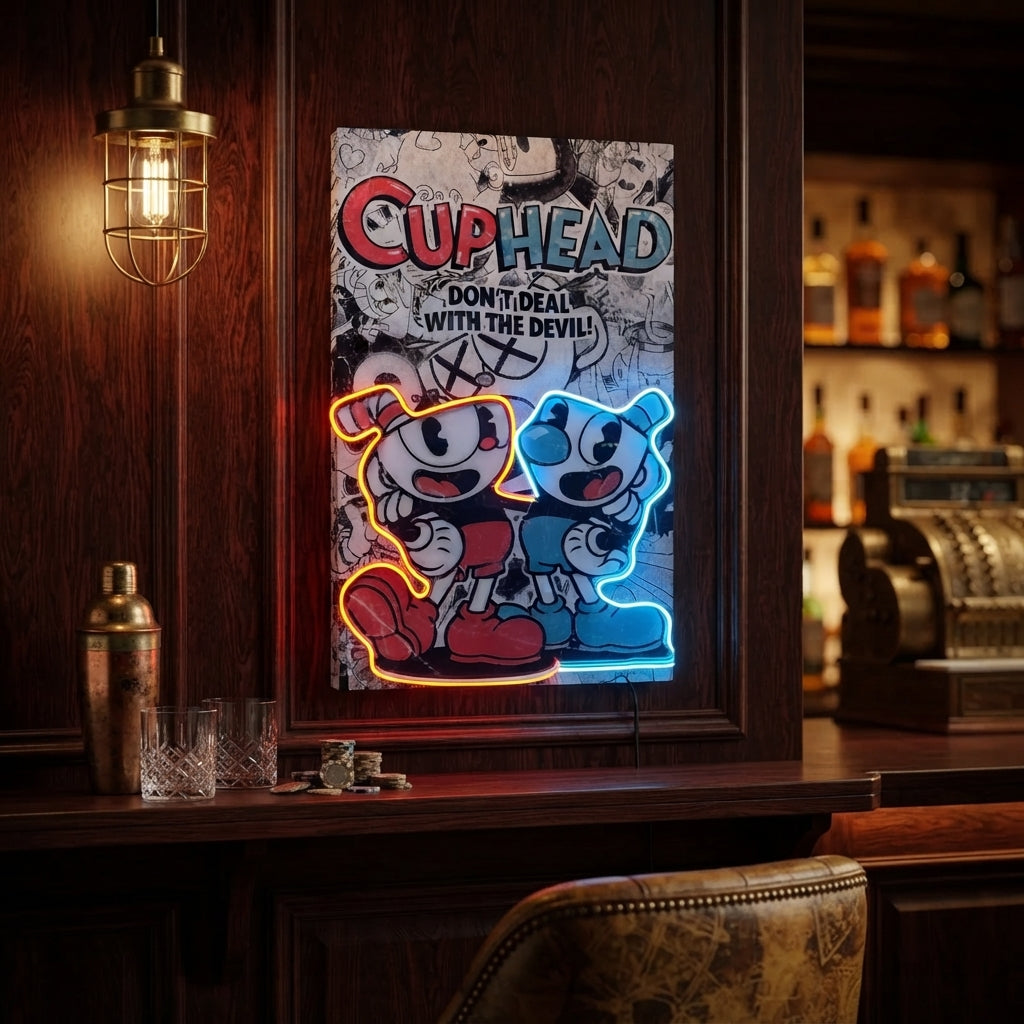 CupHead Neon Tablo