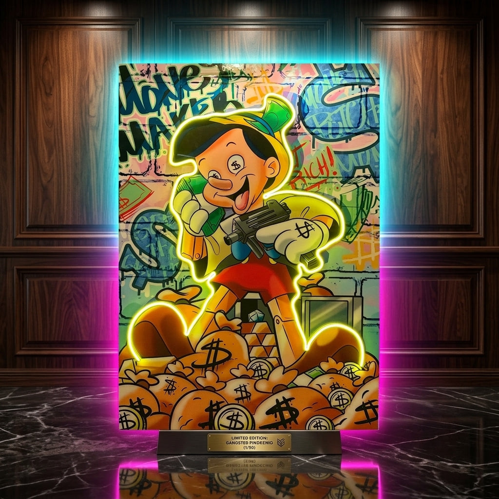 Exclusive “Pinocchio Money Maker” Edition Neon Tablo