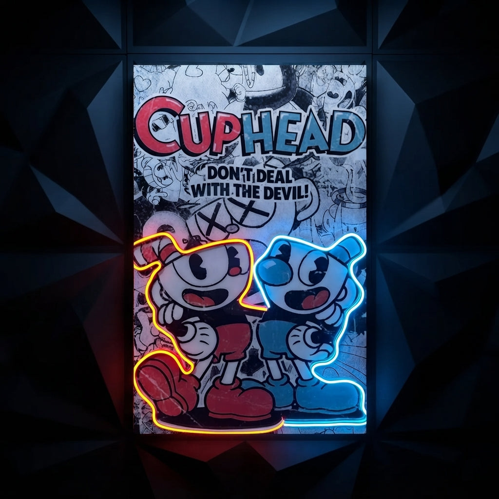 CupHead Neon Tablo