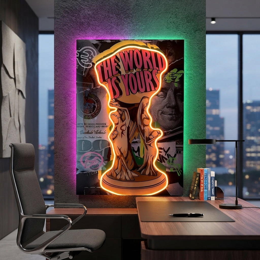 The World Is Yours Neon Tablo