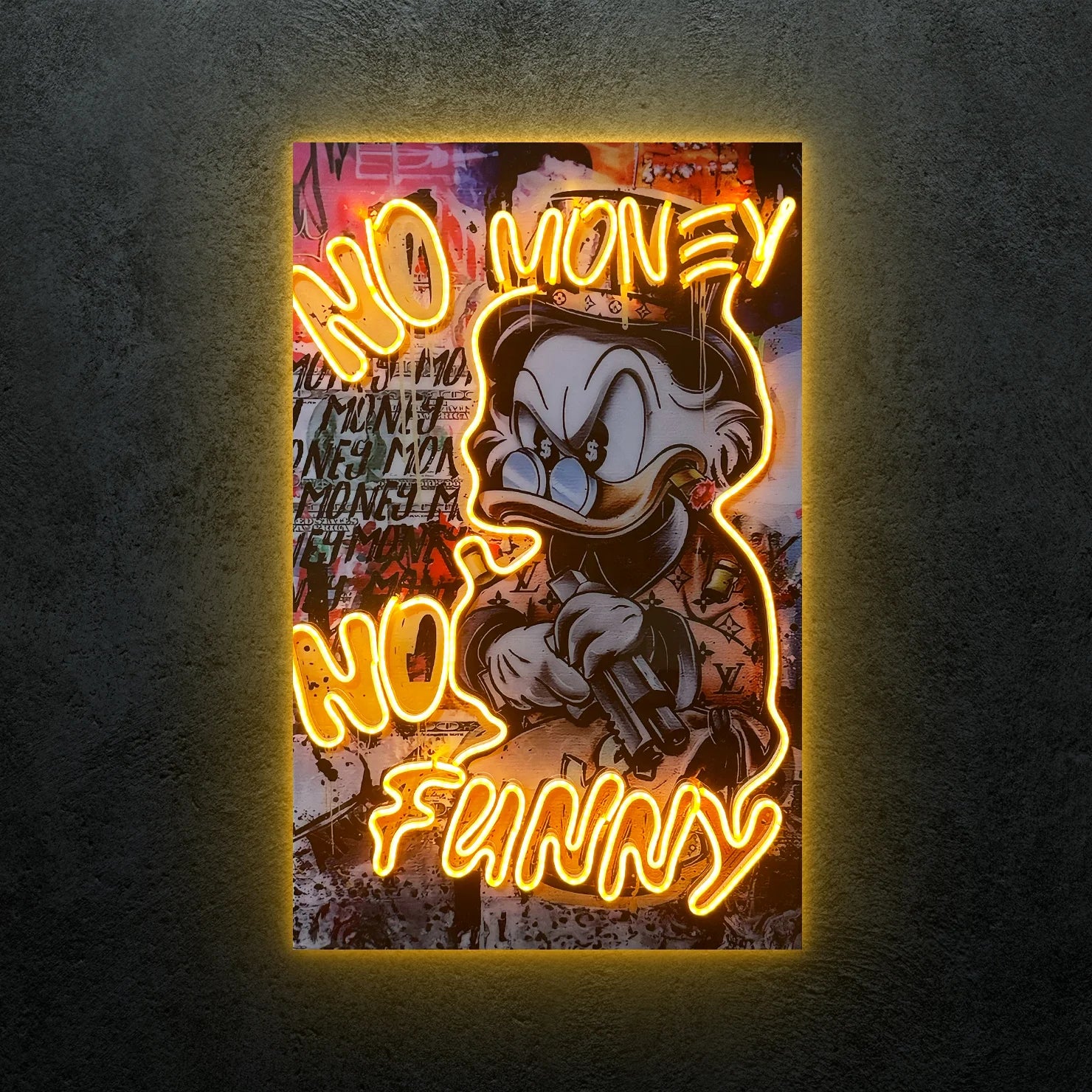 No Money No Funny Neon Tablo