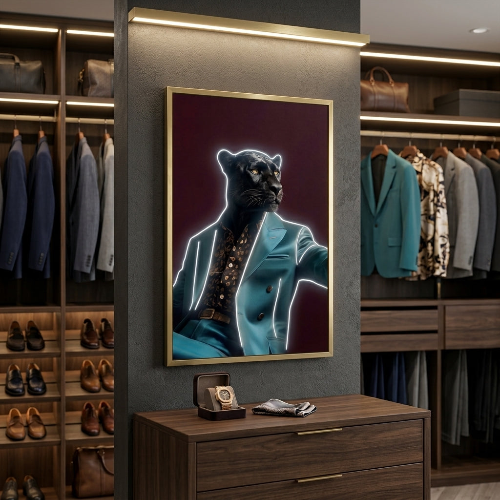 'Executive Panther' Neon Işıklı Tablo – Yeni Sezon