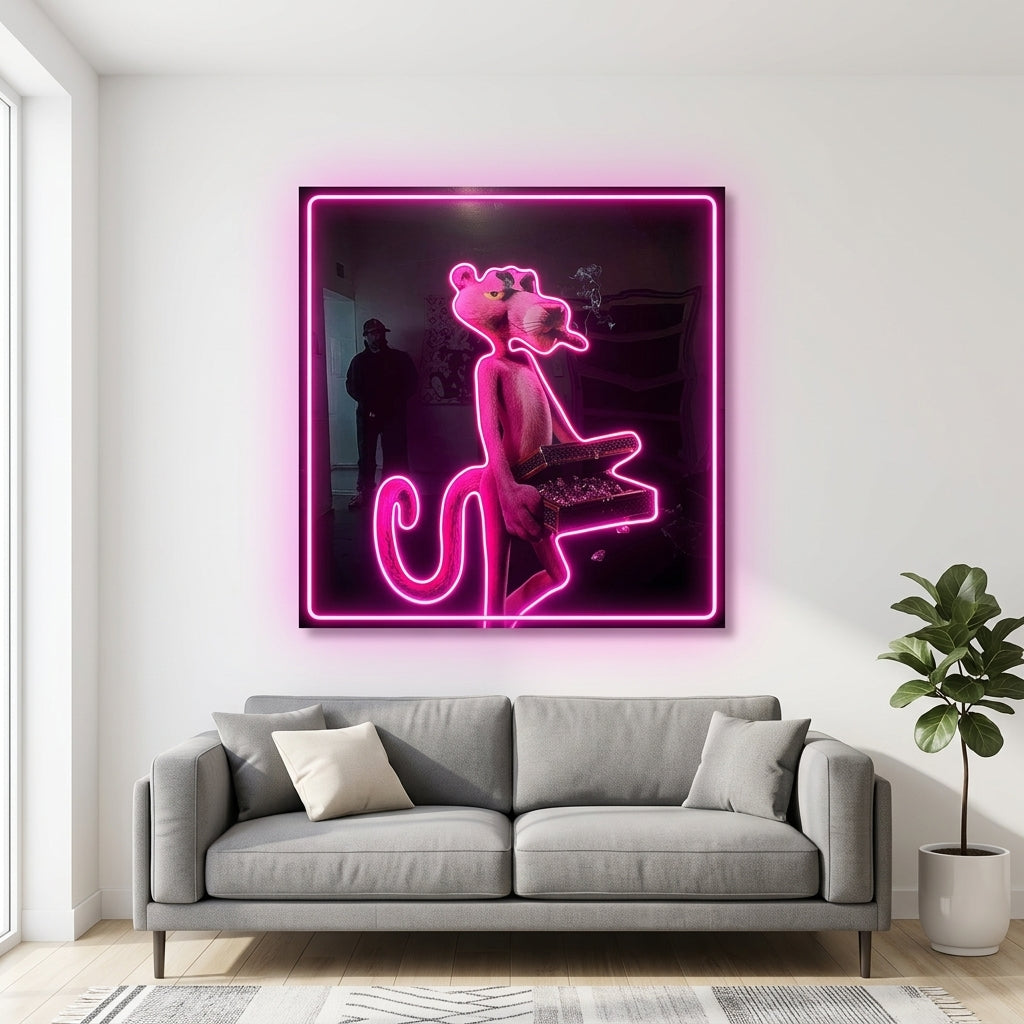 Pantera rosa Neon Tablo