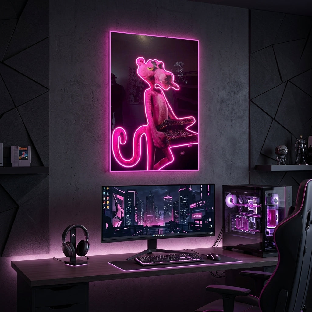Pantera rosa Neon Tablo