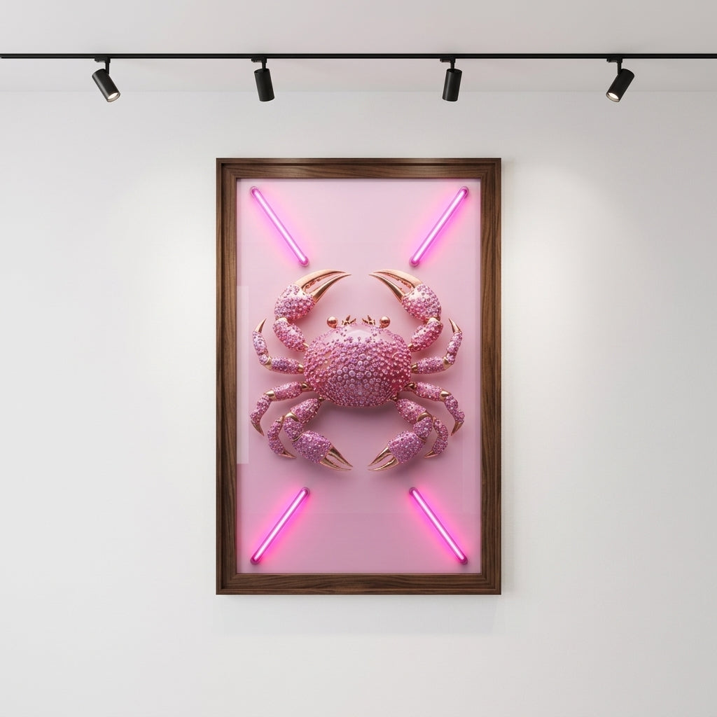'Crystal Crustacean' Neon Işıklı Lüks Tablo – Yeni Sezon