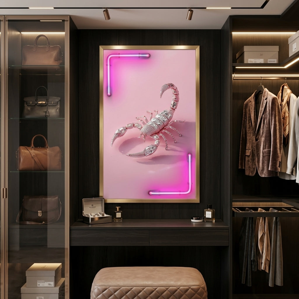 'Crystal Scorpio' Lüks Neon Işıklı Tablo – Yeni Sezon