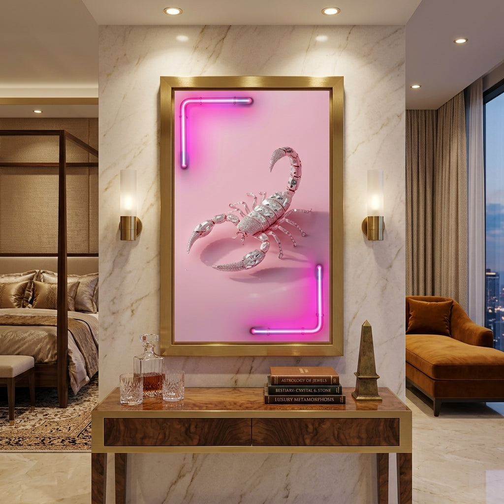 'Crystal Scorpio' Lüks Neon Işıklı Tablo – Yeni Sezon