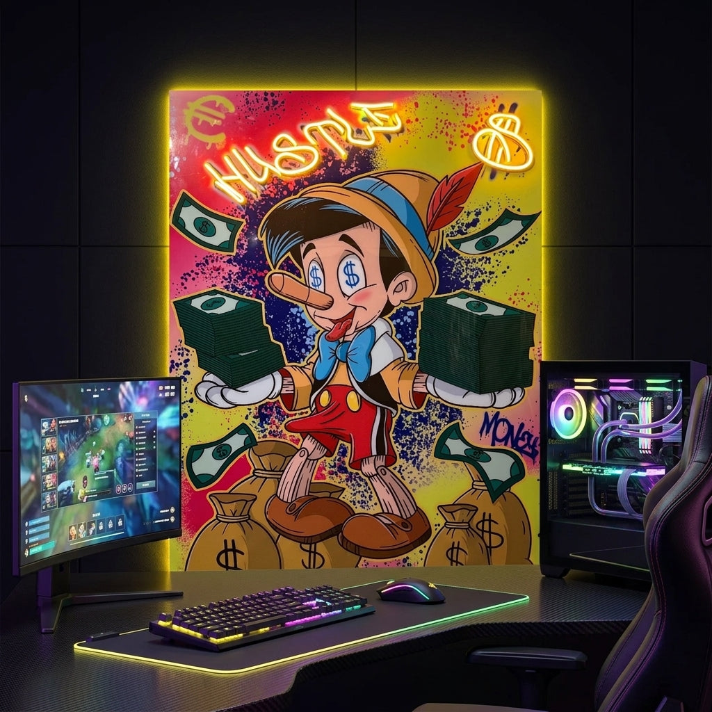 Exclusive “Hustle Pinocchio” Edition Neon Tablo