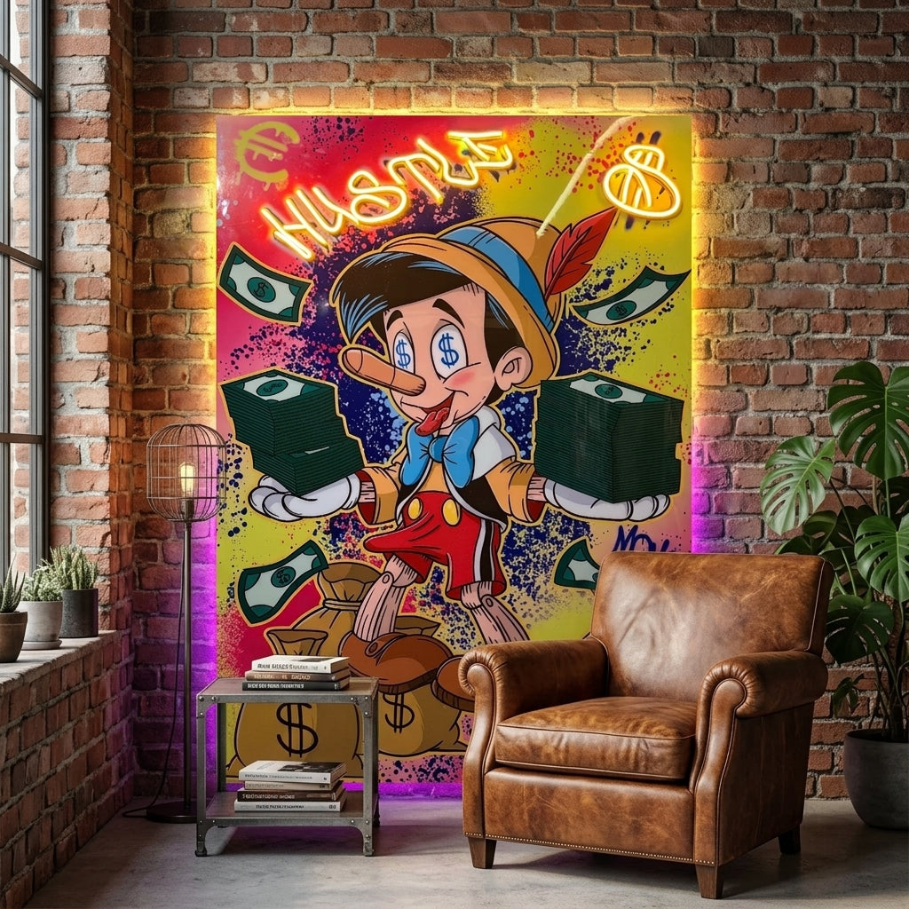 Exclusive “Hustle Pinocchio” Edition Neon Tablo