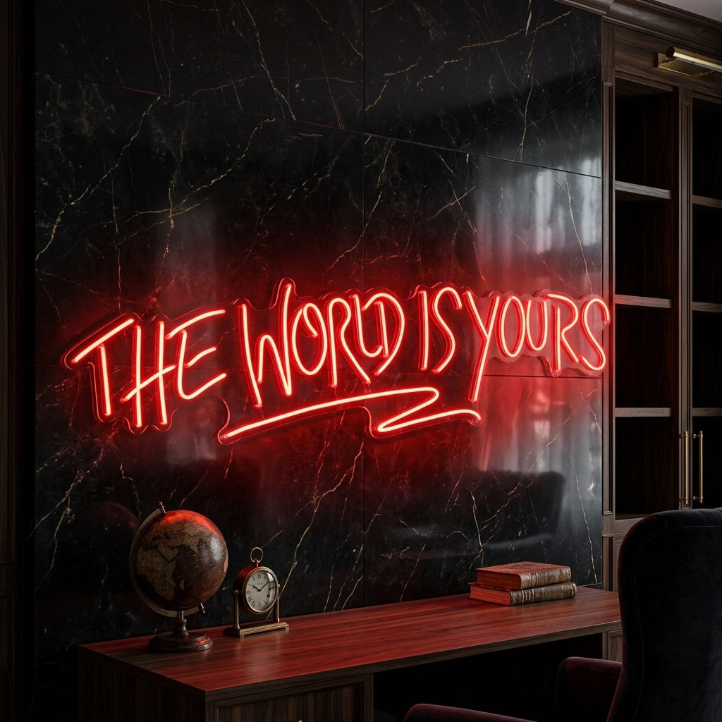 The World Is Yours Neon Dekor