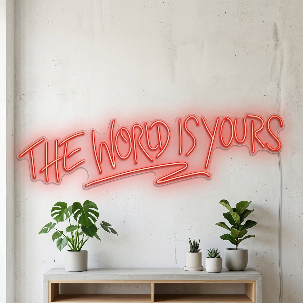 The World Is Yours Neon Dekor