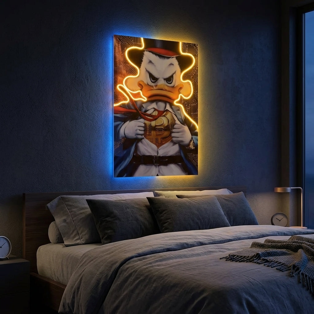 Bitcoin Mc Pato Neon Tablo