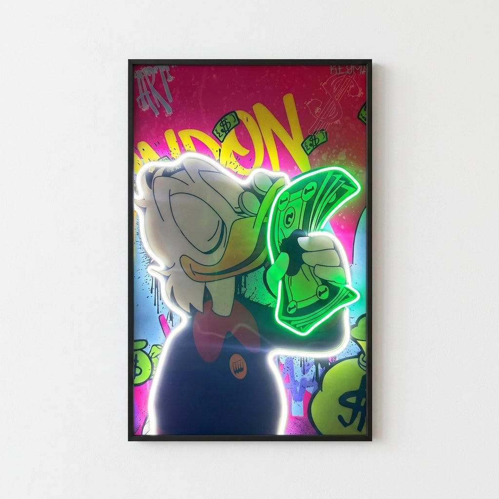 Exclusive Scrooge McDuck Cream Neon Tablo