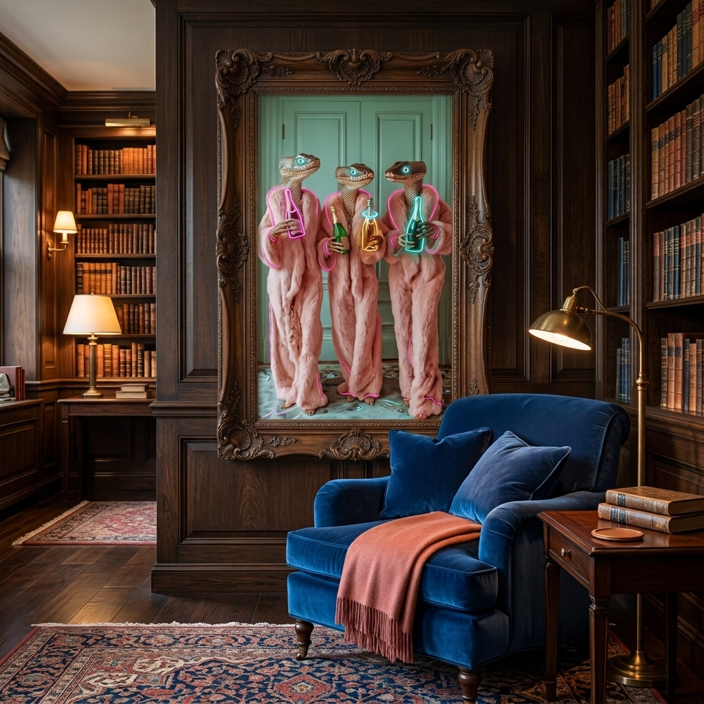 'Reptile Glamour' Neon Pop-Art Tablo – Yeni Sezon