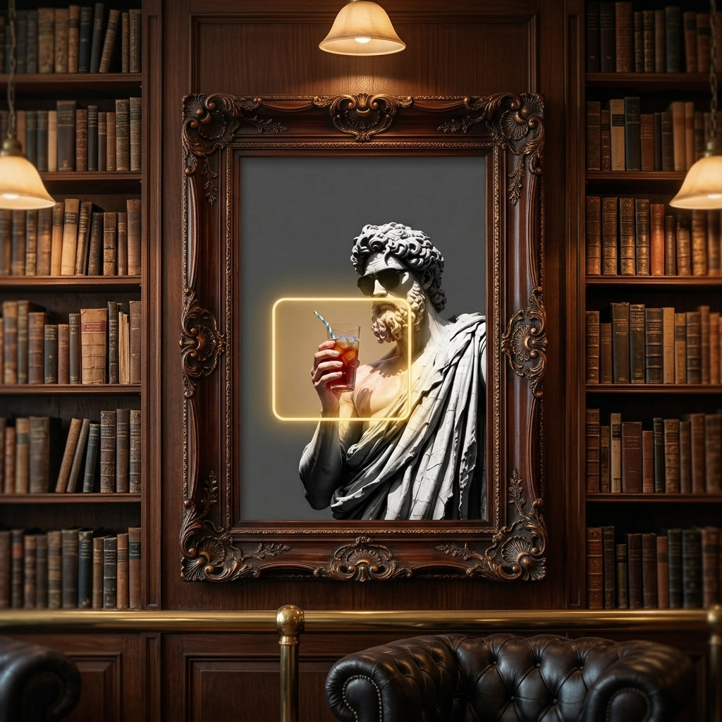 'Olympus Chill' Sarı Neon Işıklı Kanvas Tablo – Yeni Sezon