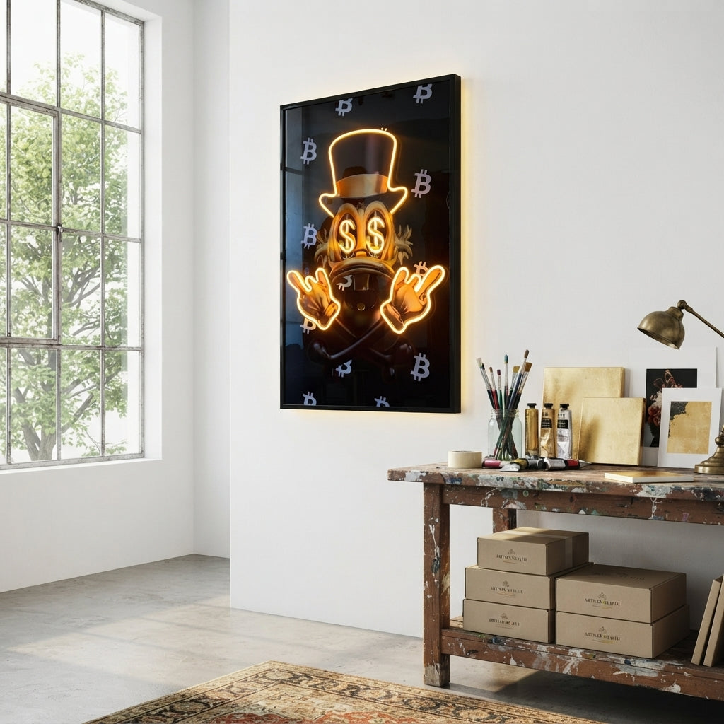 Mc Duck Bitcoin Neon Tablo